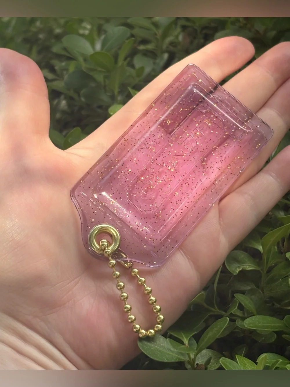 Vintage Coach Purple Gold Glitter XL Hang Tag